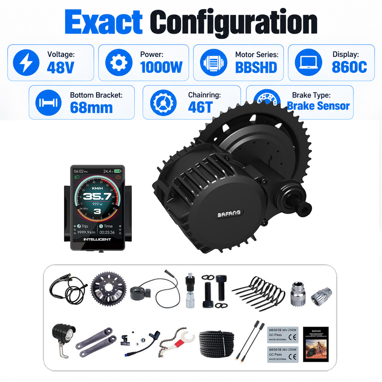 Kit Motor Penggerak Tengah BAF - Mid Drive Conversion Kit 1000W ulasan dan harga